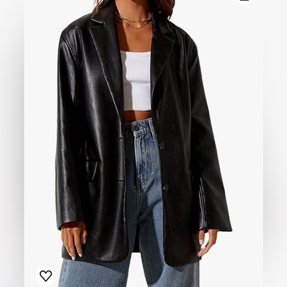 Amazon Jackets & Blazers - Oversized Faux Leather Blazer